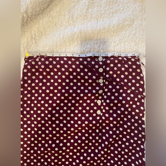Rouje Gloria Burgundy Red Polka Dot Wrap Skirt 44 12 - Picture 7 of 8